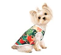 T-shirt respirant sans manches pour animal de compagnie imprimé plantes vertes en pot - Chihuahua, yorkshire, teckel