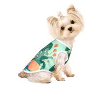 T-shirt respirant sans manches pour animal de compagnie Motif plantes vertes en pot Taille M pour petits chiens et chats Doux, léger et élégant