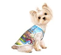 T-shirt respirant sans manches pour petit chien et chat, motif licorne conte de fées, doux, confortable, élégant