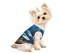 T-shirt respirant sans manches pour petits chiens et chats Motif requin sous-marin corail Taille M