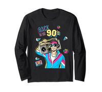 T-shirt rétro avec motif graphique rétro Back to 90's et designs cool Manche Longue