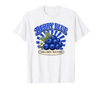 T-Shirt rétro Bleu Myrtille Sauvage Petit lot T-Shirt Graphique avec Valeur