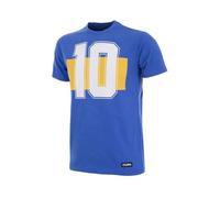 T-shirt Rétro Boca Juniors Number 10 Bleu 100 % Coton M