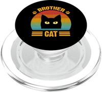 T-Shirt rétro drôle Chat Noir frère drôle rétro Amoureux des Chats PopSockets PopGrip pour MagSafe