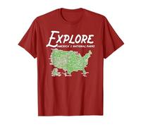 T-shirt rétro « Explorer All National Parks in America Map » T-Shirt
