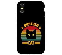T-Shirt rétro Vintage avec Inscription « Brother Cat » Coque pour iPhone X/XS