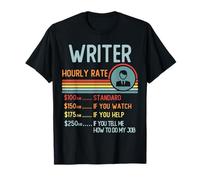 T-Shirt rétro « Writer Hourly Rate » T-Shirt