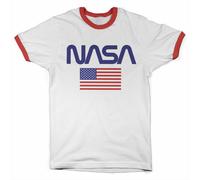 T-Shirt Ringer Old Glory Officiellement Licencié NASA Tailles S-XXL