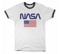 T-Shirt Ringer Old Glory Officiellement Licencié NASA Tailles S-XXL