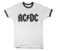 T-Shirt Ringer Pour Homme Avec Logo Noir AC/DC Officiellement Licencié