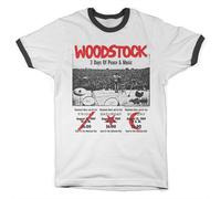 T-Shirt Ringer Pour Hommes - Billet De 3 Jours Officiellement Licencié Woodstock