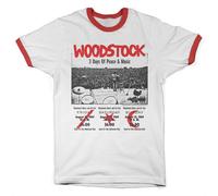 T-Shirt Ringer Pour Hommes - Billet De 3 Jours Officiellement Licencié Woodstock