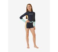 T-shirt Rip Curl Block Party à manches longues bleu marine orange pour fille. - 16