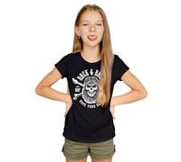 T-shirt Rock and Roll pour enfant - T-shirt tête de mort rockeur Heavy Metal, Noir , 2 ans