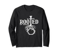 T-Shirt Rooted in Christ Faith and Love God Tee Manche Longue