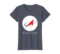 T-Shirt « Roscosmos » de l'Agence Spatiale Russe T-Shirt, Femme, Bleu Chiné, XS