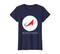T-Shirt « Roscosmos » de l'Agence Spatiale Russe T-Shirt, Femme, Bleu Marine, XS