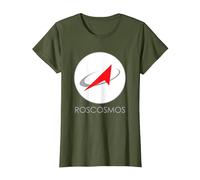 T-Shirt « Roscosmos » de l'Agence Spatiale Russe T-Shirt, Femme, Olive, M