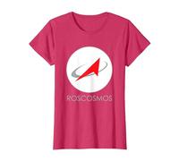 T-Shirt « Roscosmos » de l'Agence Spatiale Russe T-Shirt, Femme, Rouge Chiné, XS