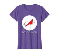 T-Shirt « Roscosmos » de l'Agence Spatiale Russe T-Shirt, Femme, Violet Chiné, XS