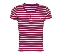 T-Shirt Rose/Blanc Femme Tommy Hilfiger Slim Button M