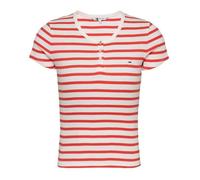 T-Shirt Rouge/Blanc Femme Tommy Hilfiger Slim Button L
