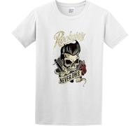 T-Shirt Round Neck Fashion Men's T-Shirt Arrow White Manches Courtes(Large)