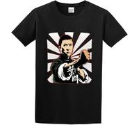 T-Shirt Round Neck Fashion Men's T-Shirt Johnny Winter Dragon Tattoo Black Manches Courtes(Medium)