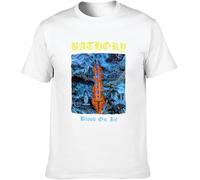 T-Shirt Round Neck Fashion Men's T-Shirt Necrophobic Death Metal White Manches Courtes(Small)