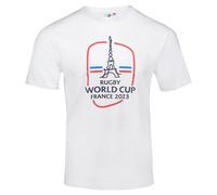 T-Shirt Rugby Coupe du Monde de France 2023 Tour Eiffel Blanc S