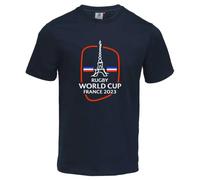 T-Shirt Rugby Coupe du Monde de France 2023 Tour Eiffel Bleu L