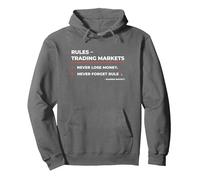 T-Shirt « Rules - Trading Markets » Warren Buffet Citation Sweat à Capuche, Unisexe pour Adultes, Asphalte, XL