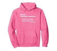 T-Shirt « Rules - Trading Markets » Warren Buffet Citation Sweat à Capuche, Unisexe pour Adultes, Rose Vif, S