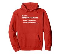 T-Shirt « Rules - Trading Markets » Warren Buffet Citation Sweat à Capuche, Unisexe pour Adultes, Rouge, M