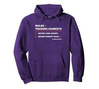 T-Shirt « Rules - Trading Markets » Warren Buffet Citation Sweat à Capuche, Unisexe pour Adultes, Violet, XXL