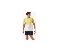 T shirt running compressport performance jaune gris homme