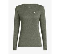 Salewa - T-shirt manches longues de randonnée respirant - Puez Melange Dry W L/S Tee Faded Green Melange pour Femme - Taille S - Vert Vert S
