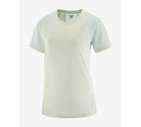 T-shirt Salomon Outline manche courte blanc vert femme - XS