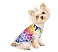 T-shirt sans manches avec imprimé écailles de poisson sirène pour animal domestique, vêtements d'intérieur et d'extérieur, tenue quotidienne