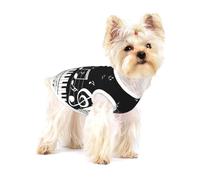 T-shirt sans manches en coton avec touches de piano avec notes de musique pour chien, gilet pour animal de compagnie, vêtements imprimés légers pour petits