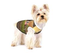 T-shirt sans manches en coton extensible pour petits animaux de compagnie Motif coq sur bois dans les terres agricoles