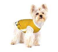 T-shirt sans manches en coton jaune moutarde et noir pour chien, gilet pour animal de compagnie, T-shirts légers imprimés pour petit