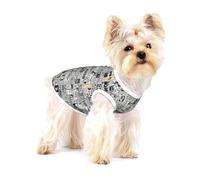 T-shirt sans manches en coton pour chien Imprimé journal léger pour petit