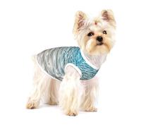 T-shirt sans manches en coton pour chien Motif eau de mer claire