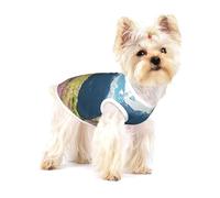 T-shirt sans manches en coton pour chien Motif montagnes