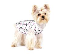 T-shirt sans manches extensible en coton avec bouteille de parfum rose et caniche pour petits animaux de compagnie