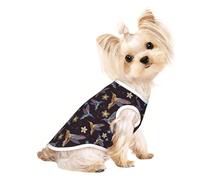 T-shirt sans manches imprimé colibris avec motif floral brodé pour chiens et chats pour intérieur et extérieur
