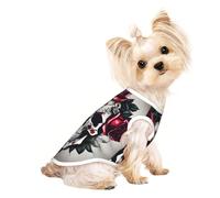 T-shirt sans manches imprimé crâne rose rouge pour petit chiot, chaton, intérieur et extérieur