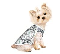 T-shirt sans manches imprimé dollar pour chiens et chats - Vêtements tendance pour intérieur et extérieur