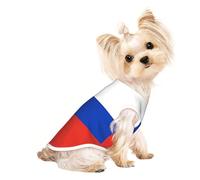T-shirt sans manches imprimé drapeau russe pour chiens et chats Vêtements tendance pour intérieur et extérieur